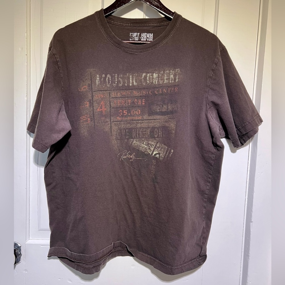 Ruff Hewn Men's Acoustic Concert Graphic Tee in Dark Brown Vintage XL
